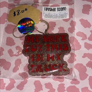 Brown and Red Car Freshener/Kentucky Bourbon scented